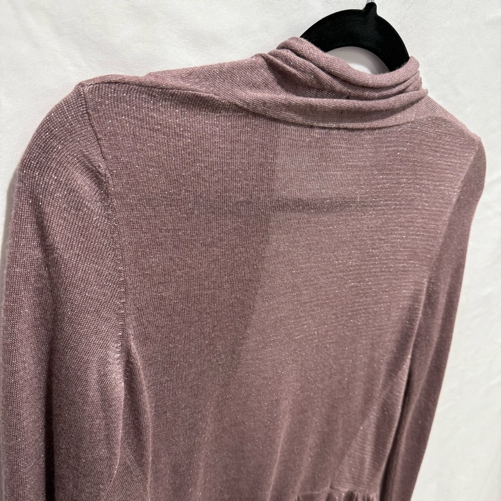 Banana Republic Metallic Ruffle Hem Open Cardigan Small Festive Office Wedding - Picture 14 of 14